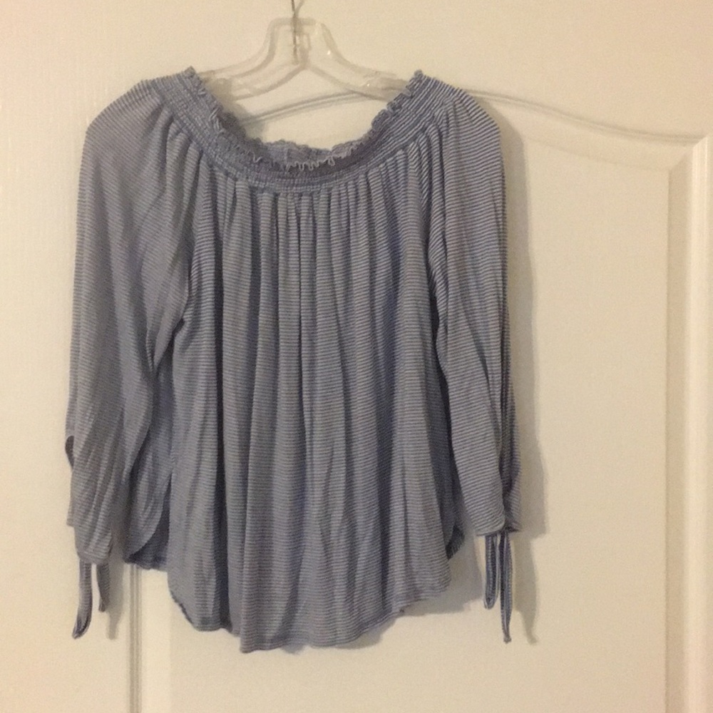 Sassy blue & white top